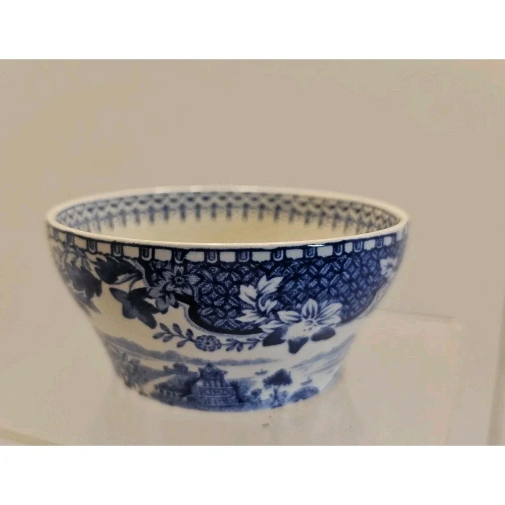 Woods Burslem England Seaforth Woods Ware Blue White Mini Washstand  Set Vintage